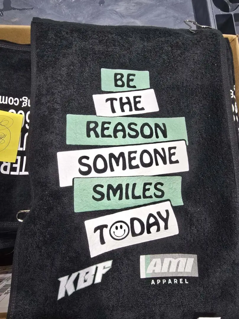 Motivational message encouraging positivity and making others smile.
