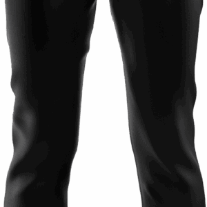Black joggers with white logo design.