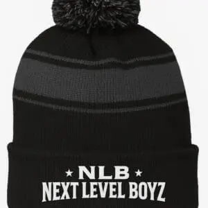 Black beanie with "Next Level Boyz" text.