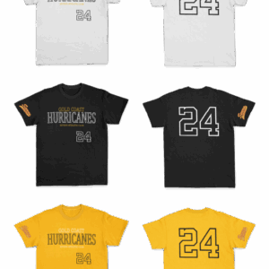 Six sports jerseys with number 24.