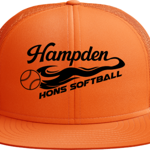 Orange cap with "Hampden Hons Softball" logo.