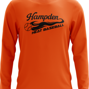 Orange Hampden Heat Baseball sweatshirt design.