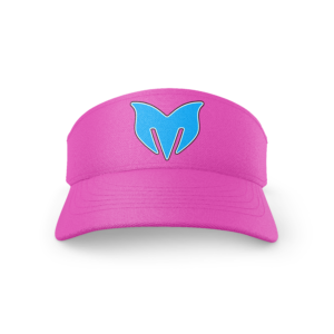 Pink visor cap with blue logo