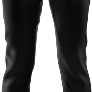 Black jogger pants with blue logo