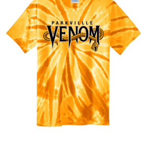 Yellow tie-dye T-shirt with snake logo